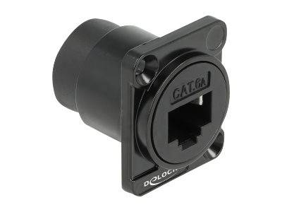 Delock D-Type - Netzwerk-Unterputzdose - RJ 45 - 1 Netzwerkdose - Schwarz