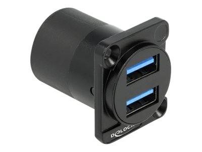 Delock D-Type - USB-Steckdosenmechanismus - USB 3.2 Gen 1 - USB - 2 USB-Anschlüs