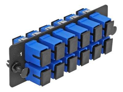 Delock Glasfaser-Adapterplatine - SC/UPC SM X 12 - Schwarz - Blau