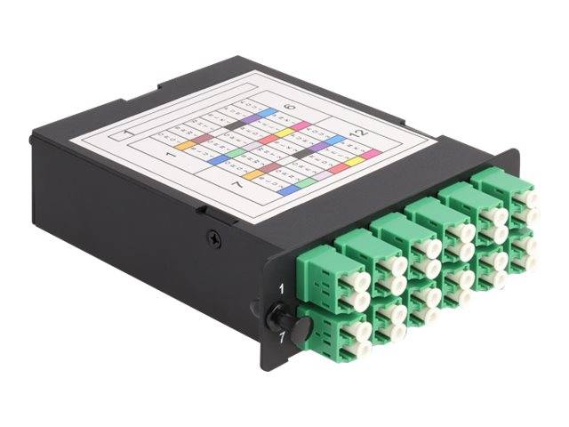 Delock MPO-Glasfaseroptikkassette - hohe Dichte - LC Duplex SM X 12 - Schwarz