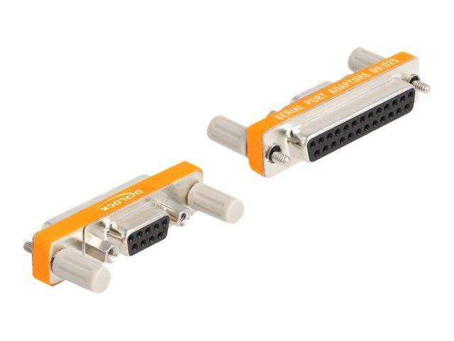 Delock Serieller Adapter - DB-9 (W) mit Muttern zu DB-25 (W) - schraubbar - silb