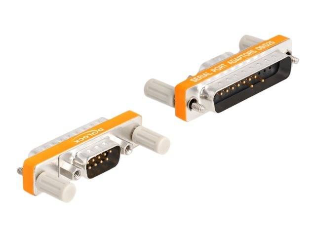 Delock Serieller Adapter - DB-9 (M) mit Muttern zu DB-25 (M) - schraubbar - silb