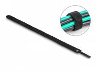 Delock Klettverschluss - 30 cm - Schwarz (Packung mit 10) - Klett-Kabelbinder L