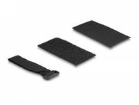 Delock Klettverschluss-Cinchkabelbinder - 20 cm - Schwarz (Packung mit 5) - Klet