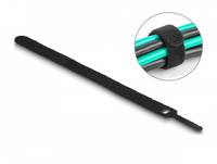 Delock Klettverschluss - 20 cm - Schwarz (Packung mit 10) - Klett-Kabelbinder L
