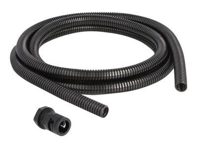 Delock Wellrohr - 13 mm, with PG9 conduit fitting set - 2 m - Schwarz