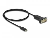 Delock Kabel USB / seriell - 24 pin USB-C (M) - zu RS-232 (M) - 1 m - Schwarz