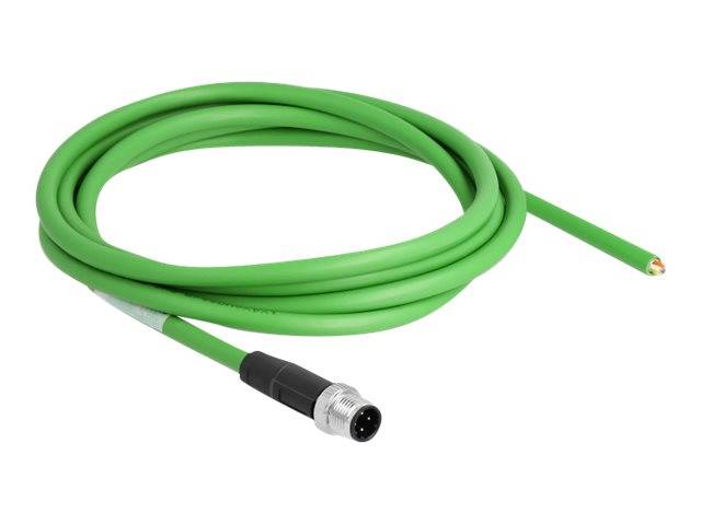 Delock Patch-Kabel - 4-polig M12-D (M) zu ohne Stecker - 2 m - 6.5 mm - SF/UTP -