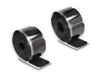 Delock Klettverschluss-Pad - 5 m - Schwarz - Klettpad auf Rolle selbstklebend mi