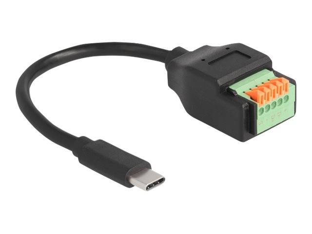 Delock USB-Adapterkabel - 24 pin USB-C (M) - zu 4-poliger Anschlussblock - 15 cm