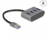 Delock Hub - 4 x USB 3.2 Gen 1 - Desktop - 4 - Schwarz