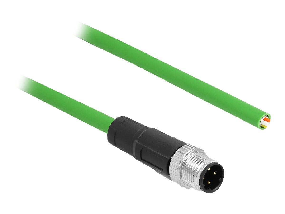 Delock Patch-Kabel - 4-polig M12-D (M) zu ohne Stecker - 5 m - 6.5 mm - SF/UTP -
