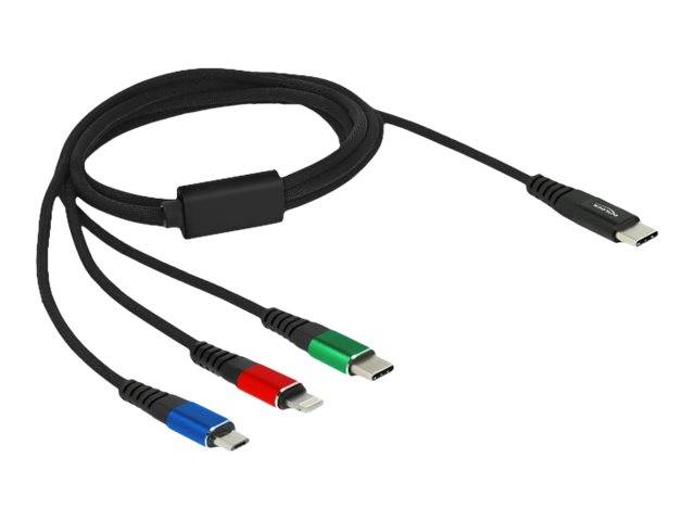 Delock 3 in 1 - Kabel nur zum Laden - 24 pin USB-C männlich zu Micro-USB Typ B,