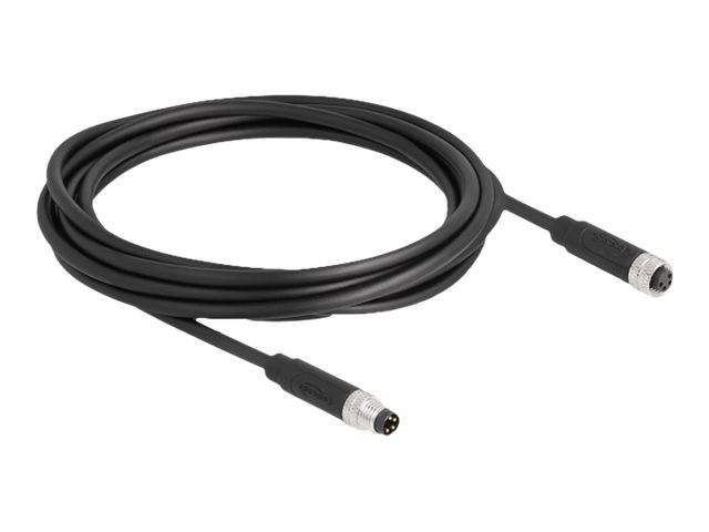Delock Patch-Kabel - 4-poliger M8 (M) zu 4-poliger M8 (W) - 3 m - 5 mm - STP - I