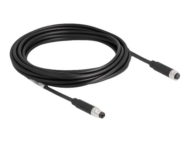 Delock Patch-Kabel - 4-poliger M8 (M) zu 4-poliger M8 (W) - 5 m - 5 mm - STP - I