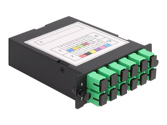 Delock MPO-Glasfaseroptikkassette - hohe Dichte - SC SM X 12 - Schwarz