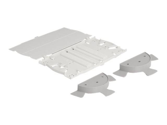 Delock Organizer für Lichtfaserkabelverbindung - 24 fibers - Grau - weiß