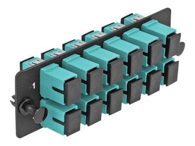 Delock Glasfaser-Adapterplatine - SC MM X 12 - Schwarz - Aquamarin