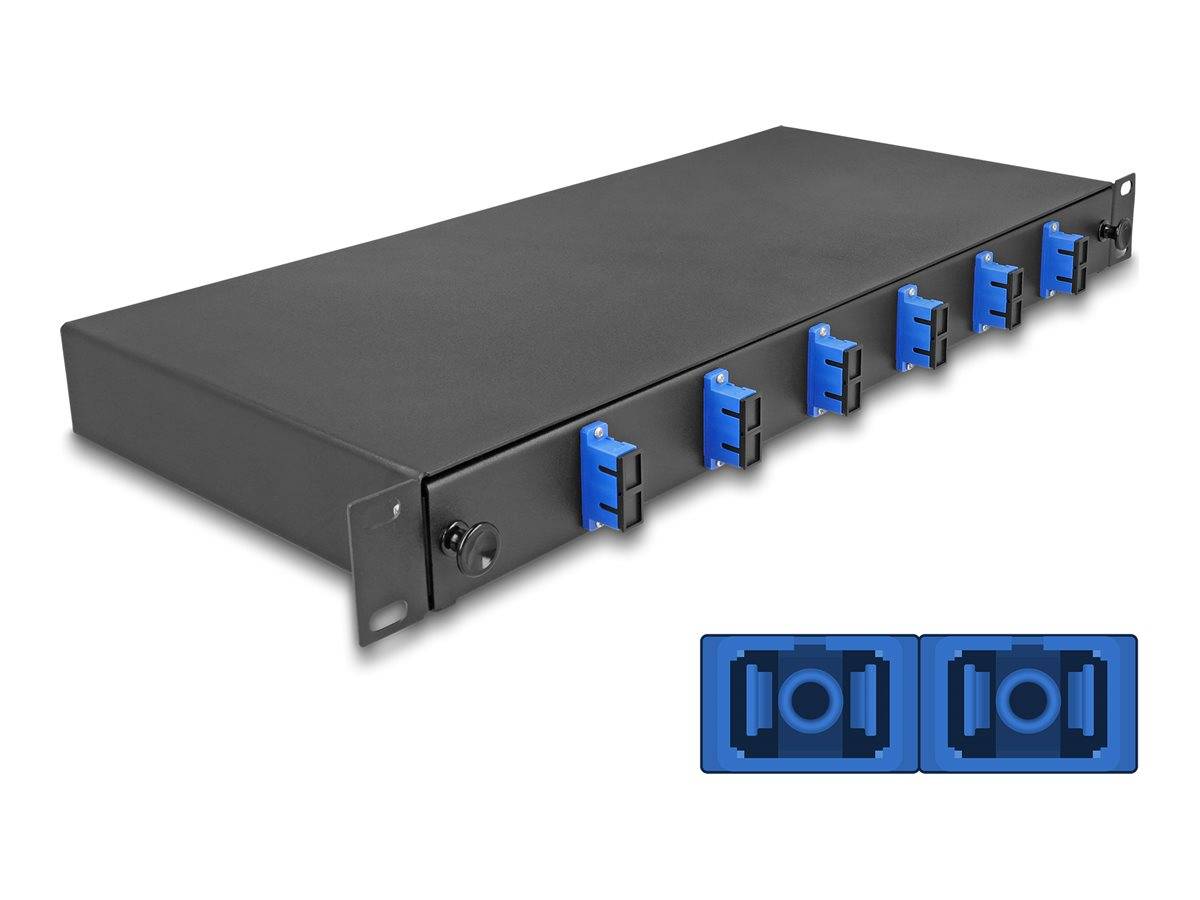 Delock Glasfaserkabelkiste - OS2, assembled - Vorderseite - Rack montierbar - SC