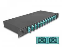 Delock Glasfaserkabelkiste - OM3, assembled - Vorderseite - Rack montierbar - SC
