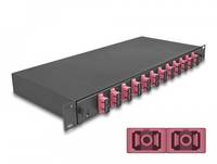 Delock Glasfaserkabelkiste - OM4, assembled - Vorderseite - Rack montierbar - SC
