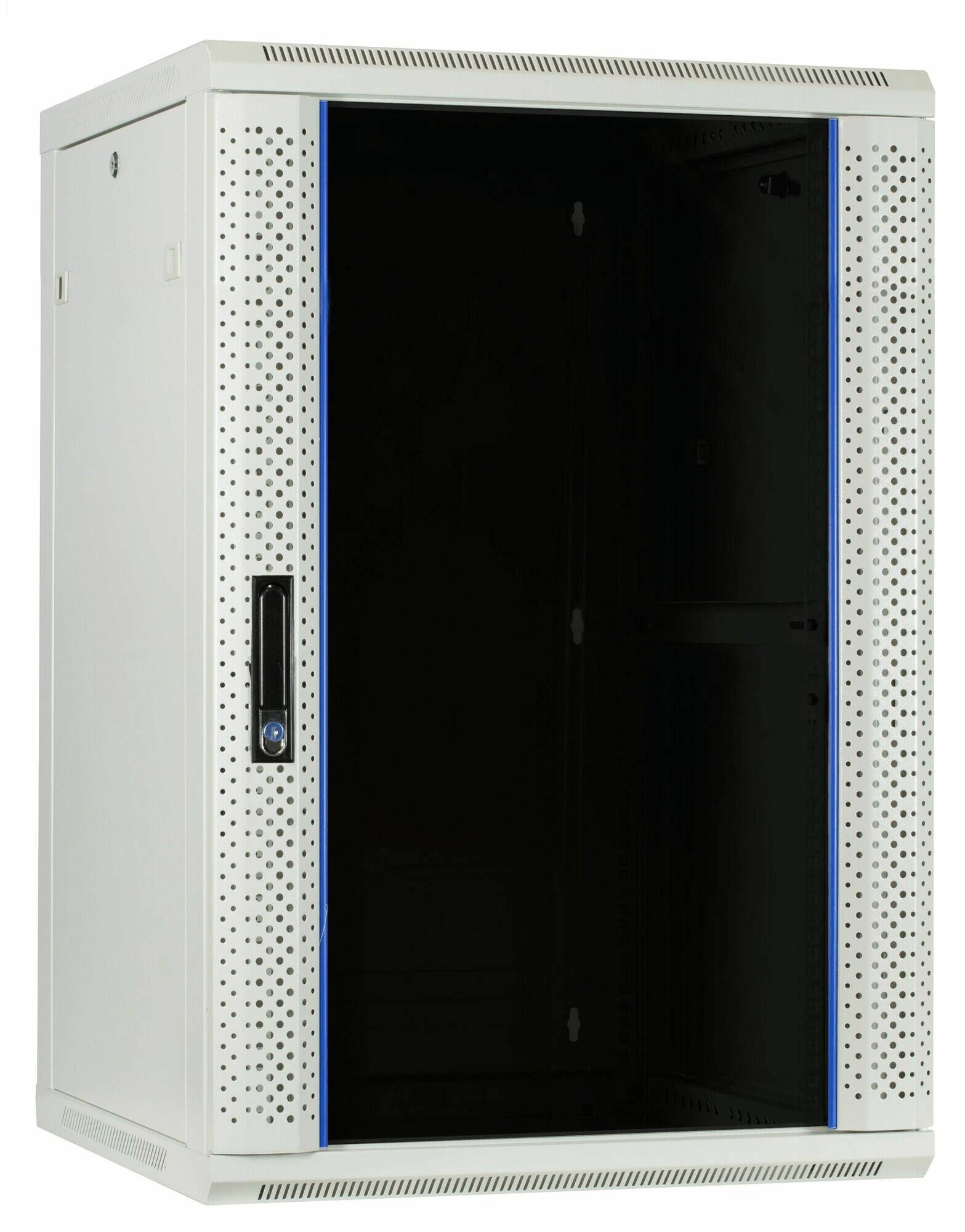 DSIT Danicom - 27 HE Serverschrank, Wandgehäuse mit Glastür (BxTxH) 600 x 600 x 1300mm weiß