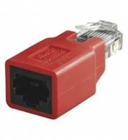 Wentronic Crossover-Adapter - RJ-45 (M) zu RJ-45 (W) - Rot