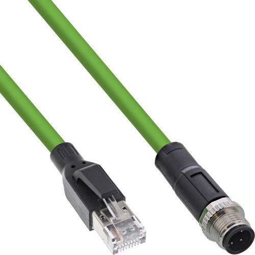 InLine® Industrie Netzwerkkabel, M12 4-pin D-kodiert St. zu RJ45 St., PUR, 3m Kabel Patchkabel M12