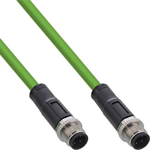 InLine® Industrie Netzwerkkabel, M12 4-pin D-kodiert Stecker/Stecker, PUR, 15m Kabel Patchkabel M12