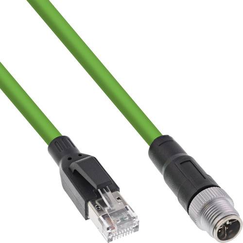 InLine® Industrie Netzwerkkabel, M12 8-pin X-kodiert St. zu RJ45 St., Cat.6A 1m Kabel Patchkabel