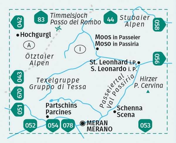 KOMPASS Wanderkarte 044 Passeiertal / Val Passiria 1:25.000