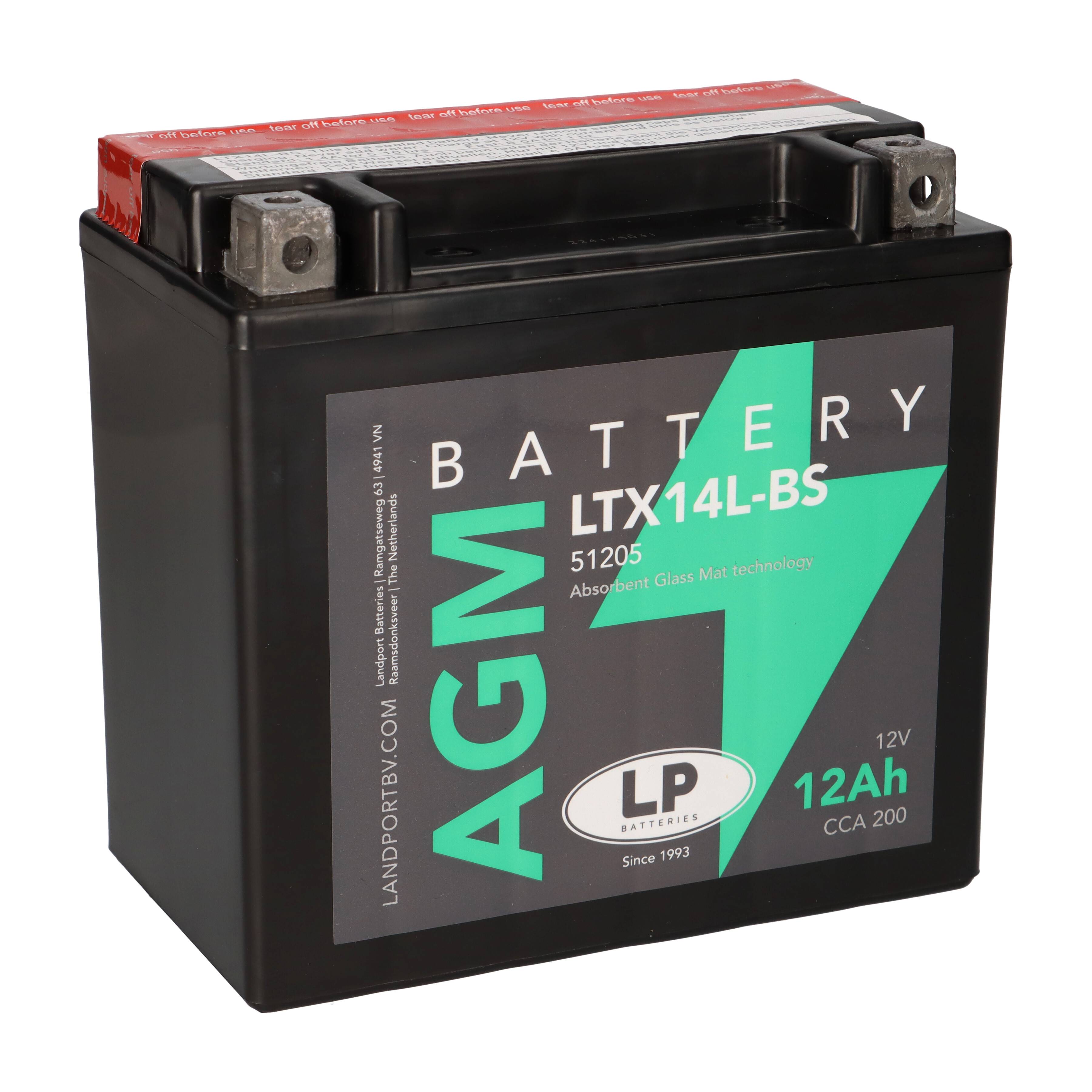 Batterie AGM 12V 12Ah für Motorrad Startbatterie MS LTX14L-3
