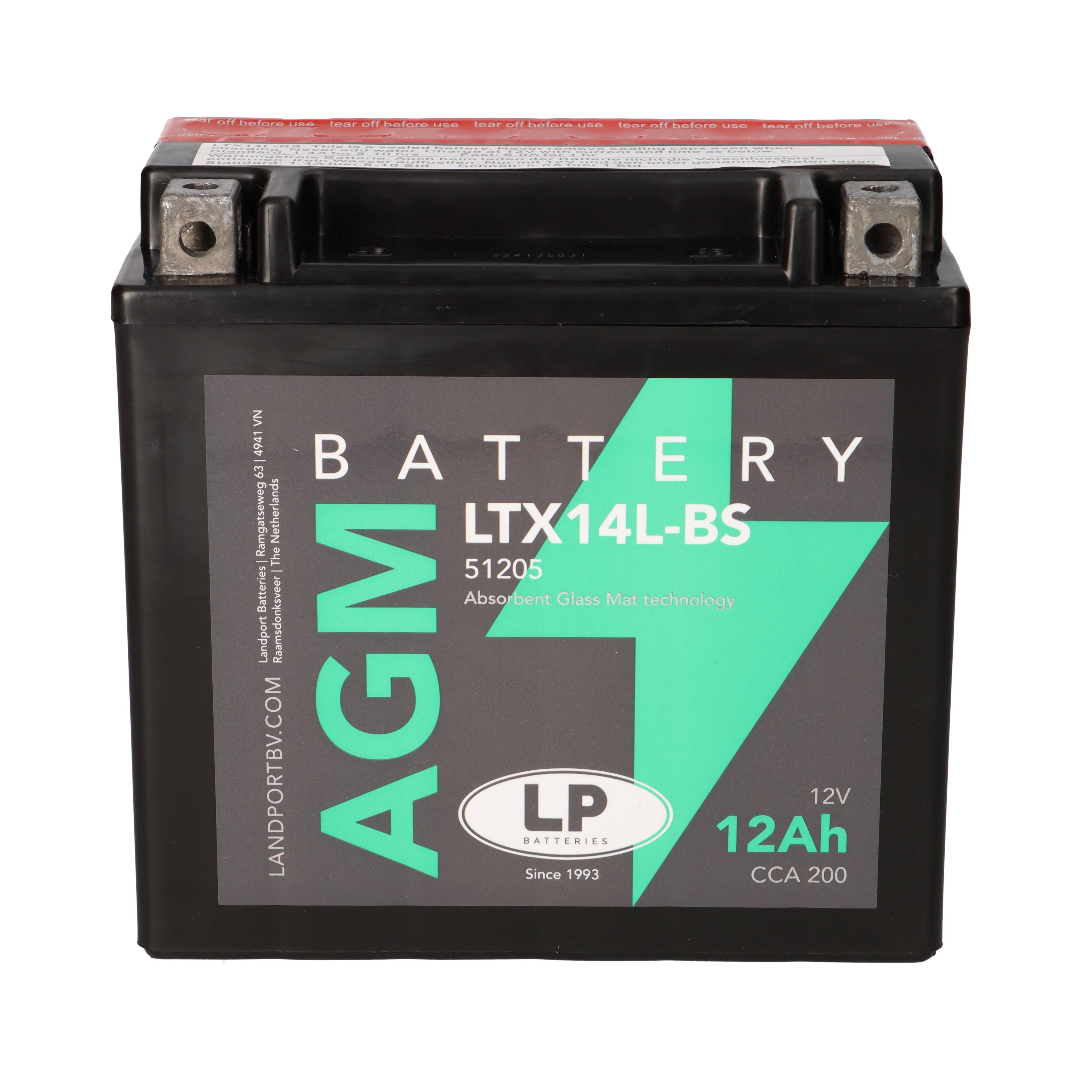 Batterie AGM 12V 12Ah für Motorrad Startbatterie MA LTX14L-BS