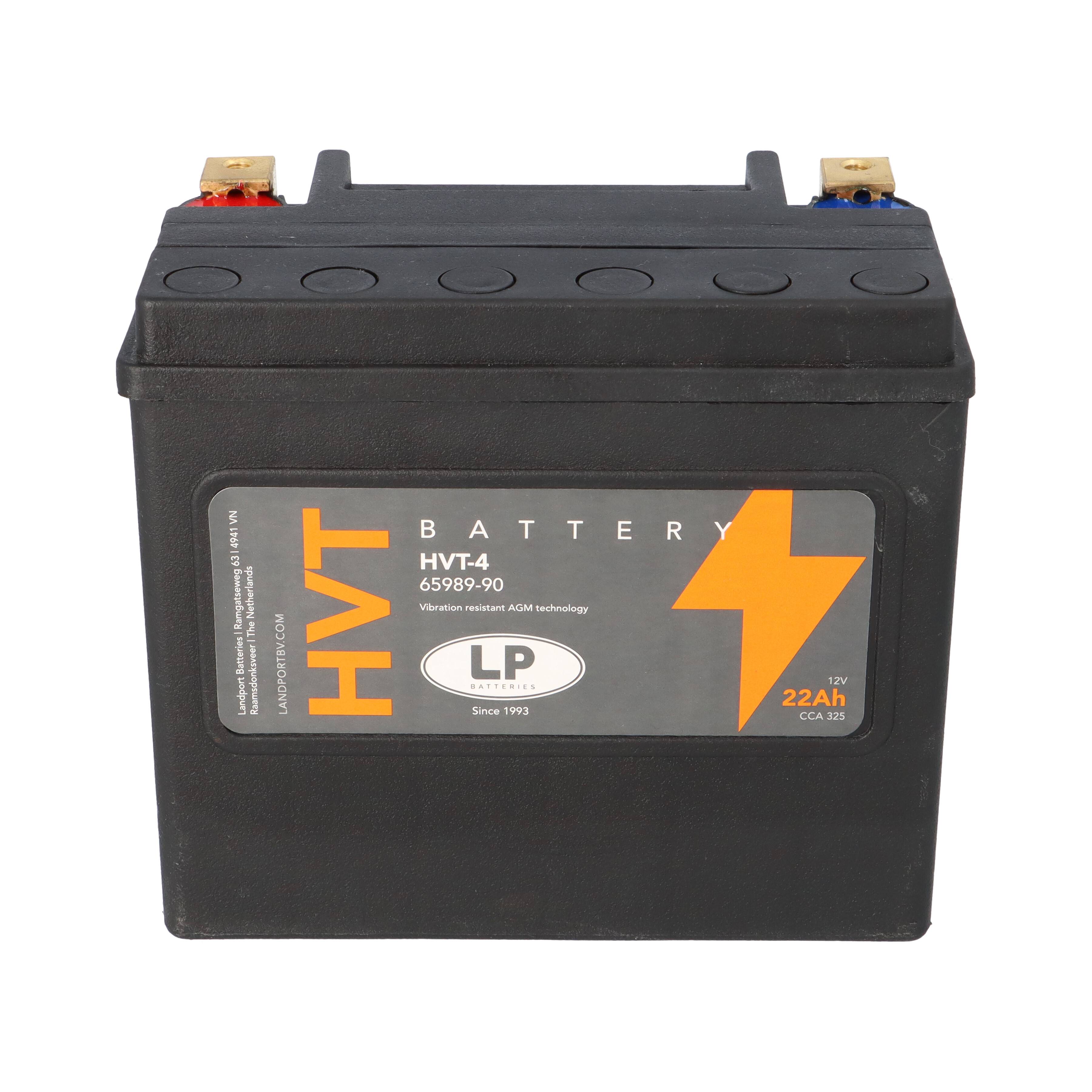 Eine schwarze Batterie mit der Bezeichnung „HVT Battery HVT-4