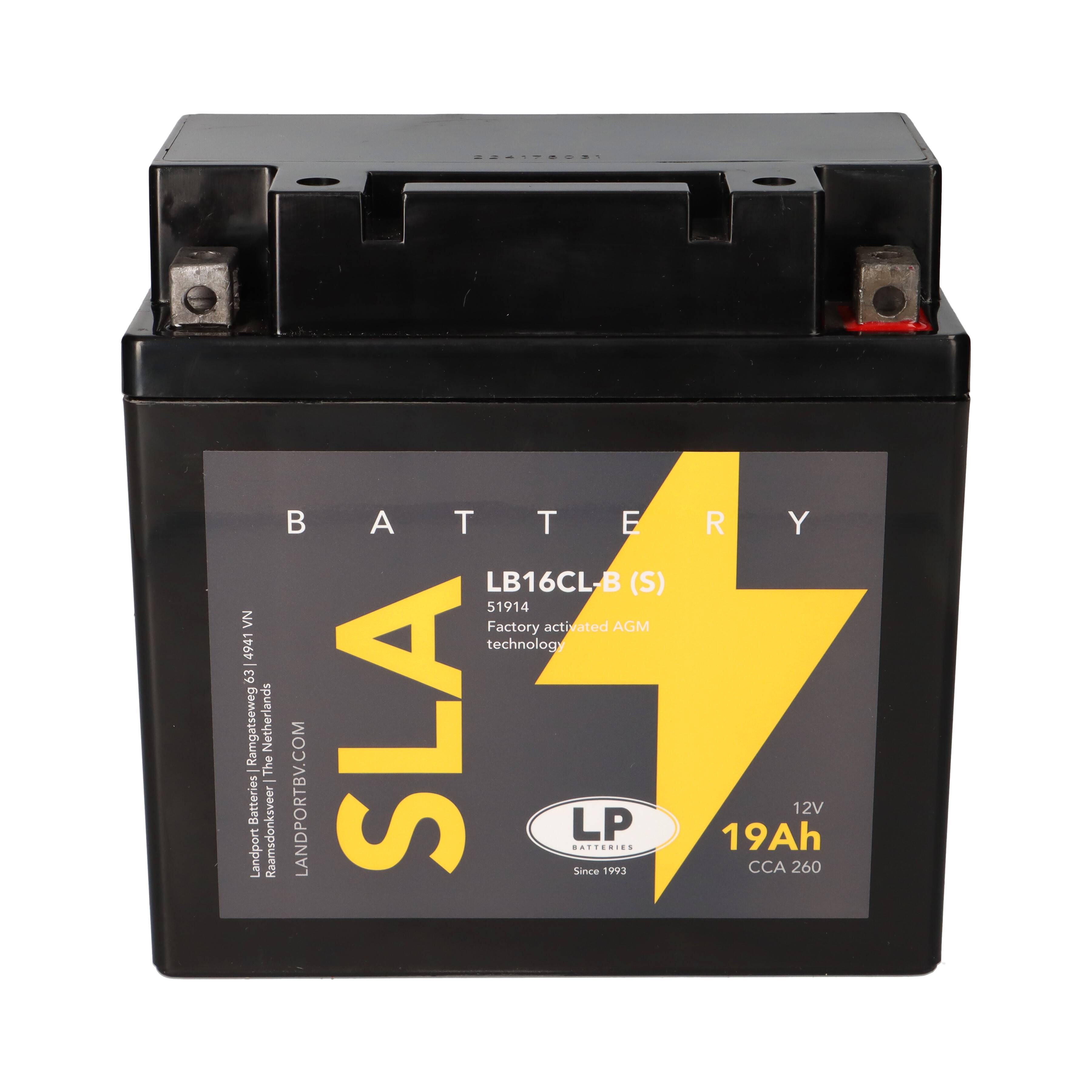 Batterie AGM SLA 12V 19Ah für Motorrad Startbatterie MS LB16CL-B (S)