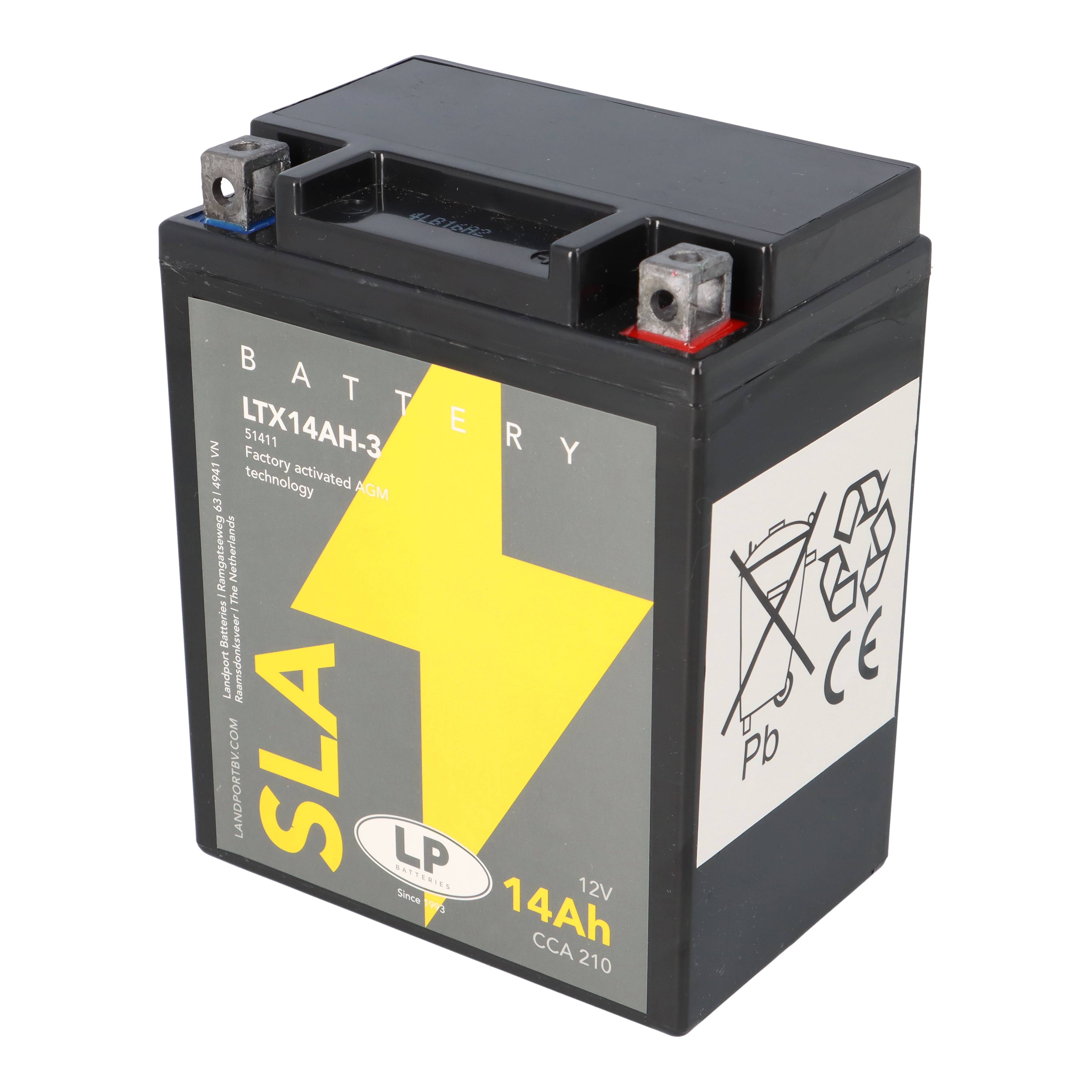 Batterie AGM SLA 12V 14Ah für Motorrad Startbatterie MS LTX14AH-3