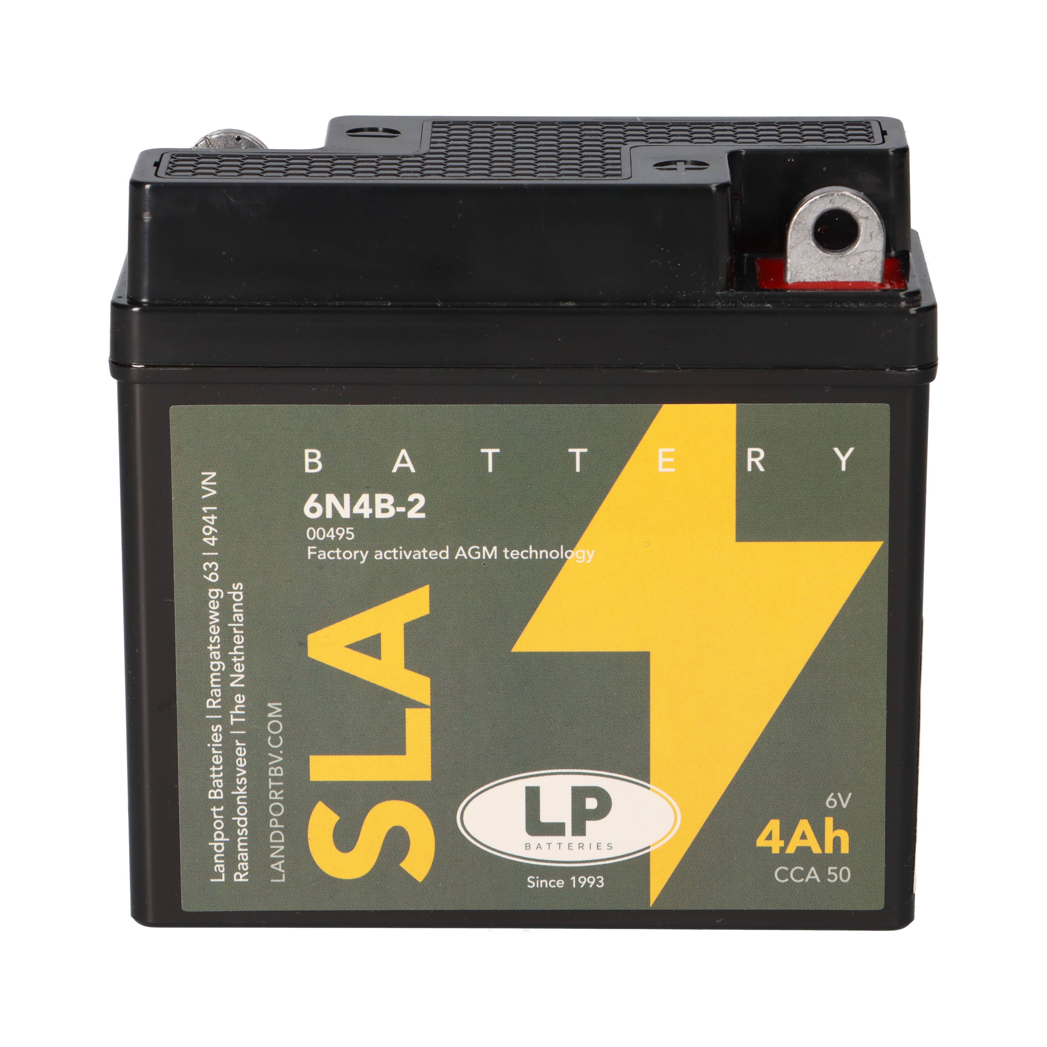 Batterie AGM SLA 6V 4Ah für Motorrad Startbatterie MS 6N4B-2