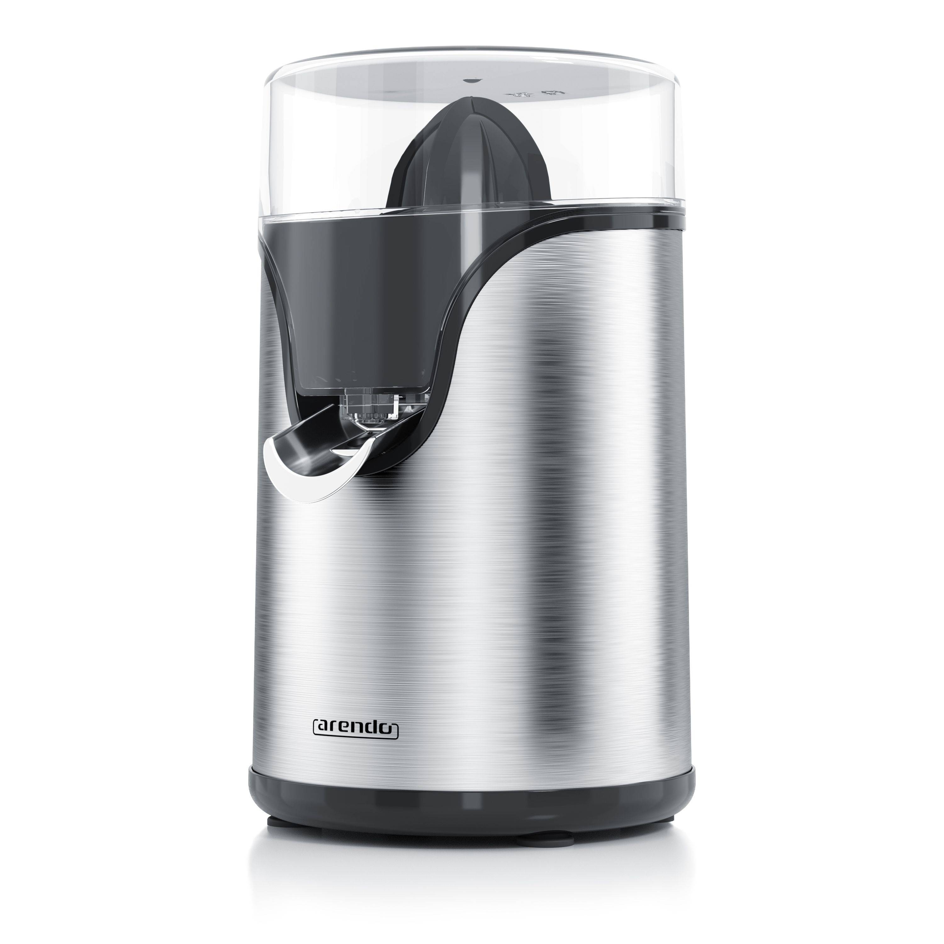 Arendo Zitruspresse, Zitronenpresse elektrisch, Siebeinsatz, Zitronen Presse, silber/schwarz