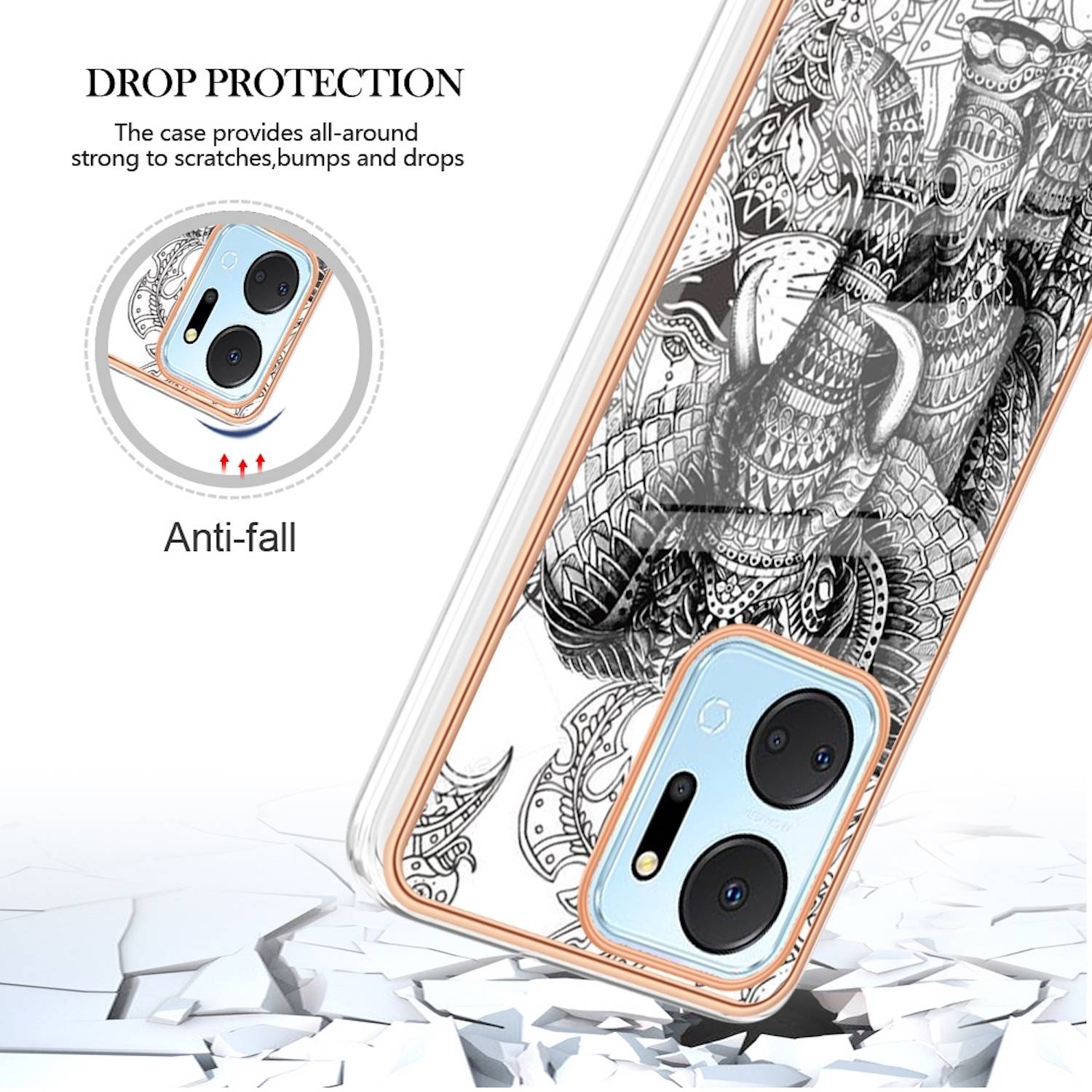 Für Honor 200 Lite Design Series TPU / PC Handy Hülle Cover Muster Neu