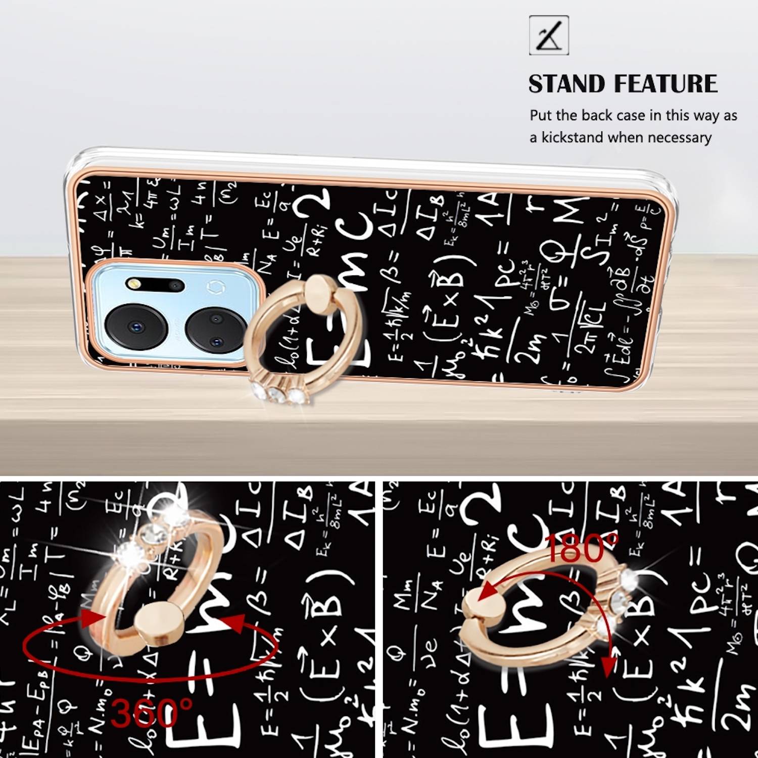 Für Honor 200 Lite Design mit Ring TPU / PC Handy Hülle Cover Muster