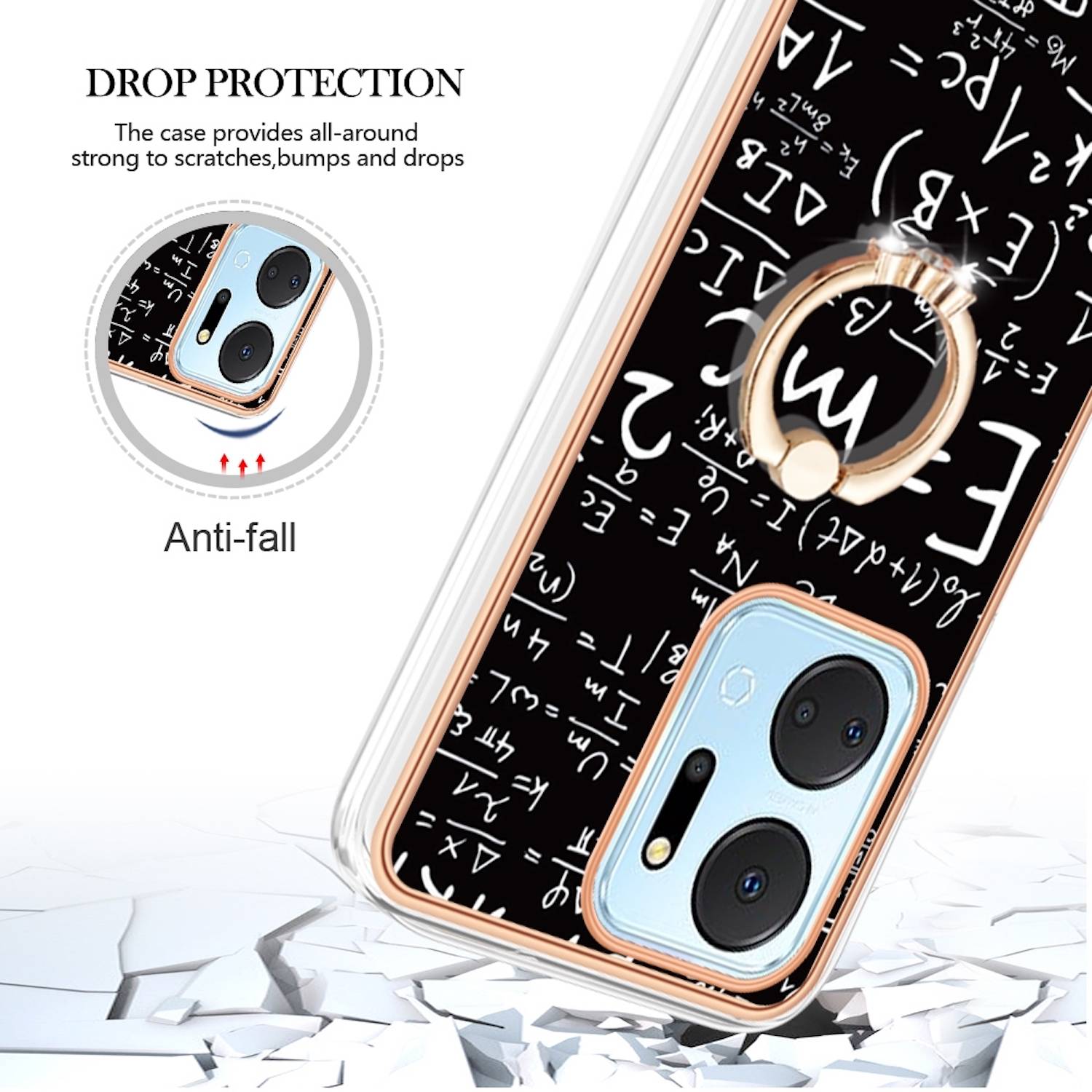 Für Honor 200 Lite Design mit Ring TPU / PC Handy Hülle Cover Muster