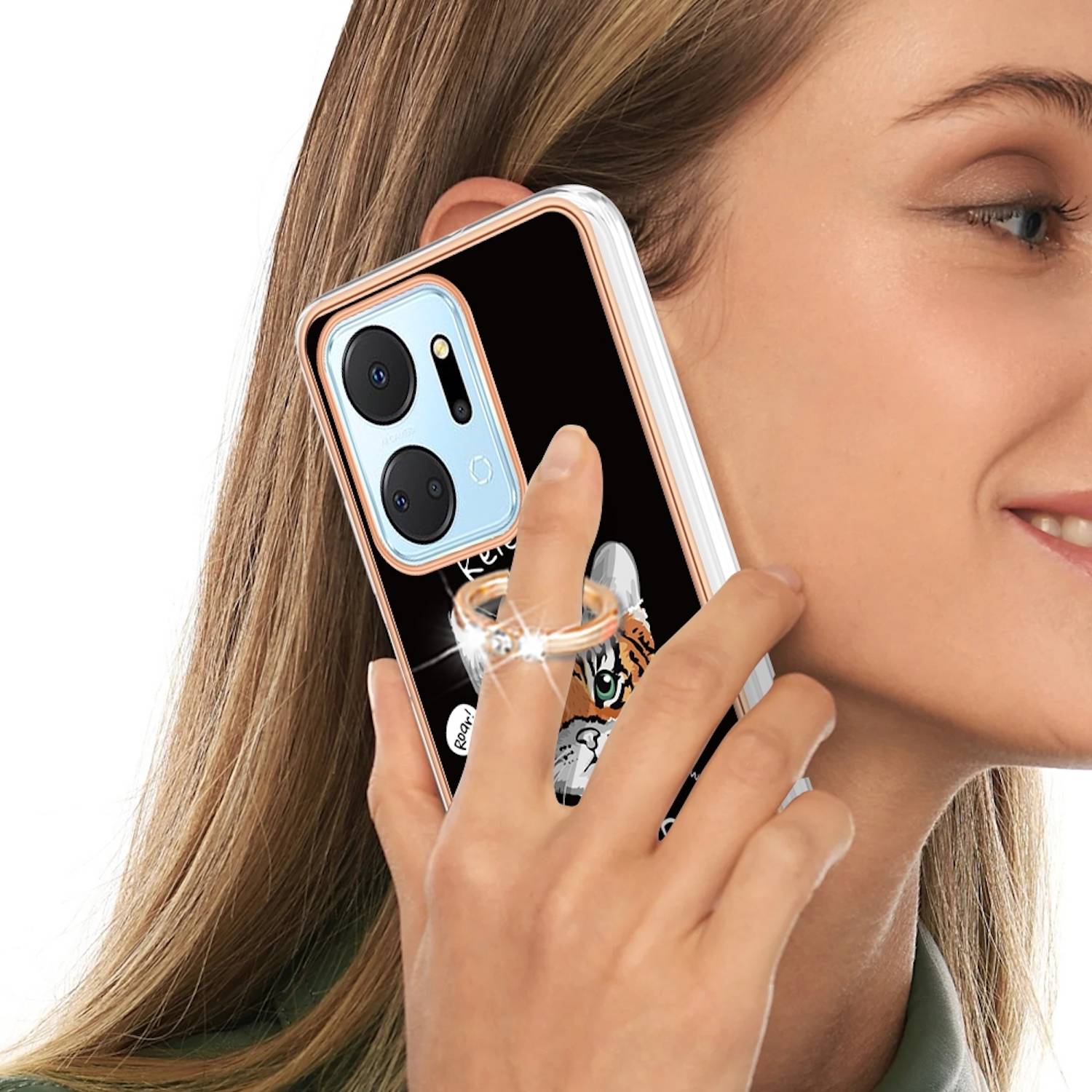 Für Honor 200 Lite Design mit Ring TPU / PC Handy Hülle Cover Muster