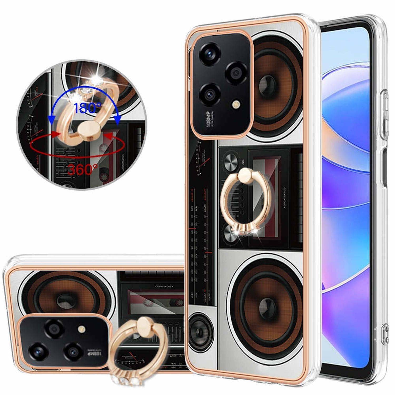 Für Honor 200 Lite Design mit Ring TPU / PC Handy Hülle Cover Muster