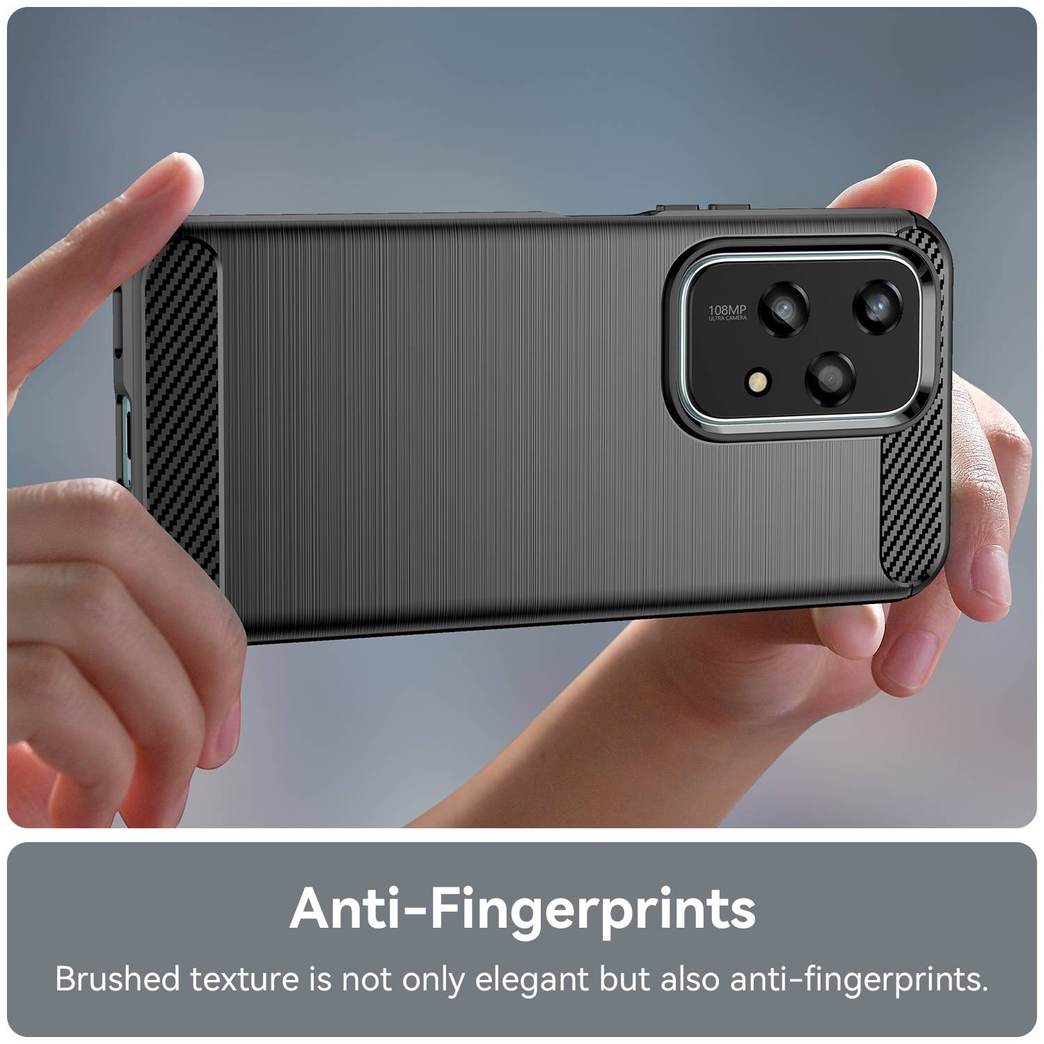 Für Honor 200 Lite Schock Carbon Textur TPU Handy Hülle Case Schwarz