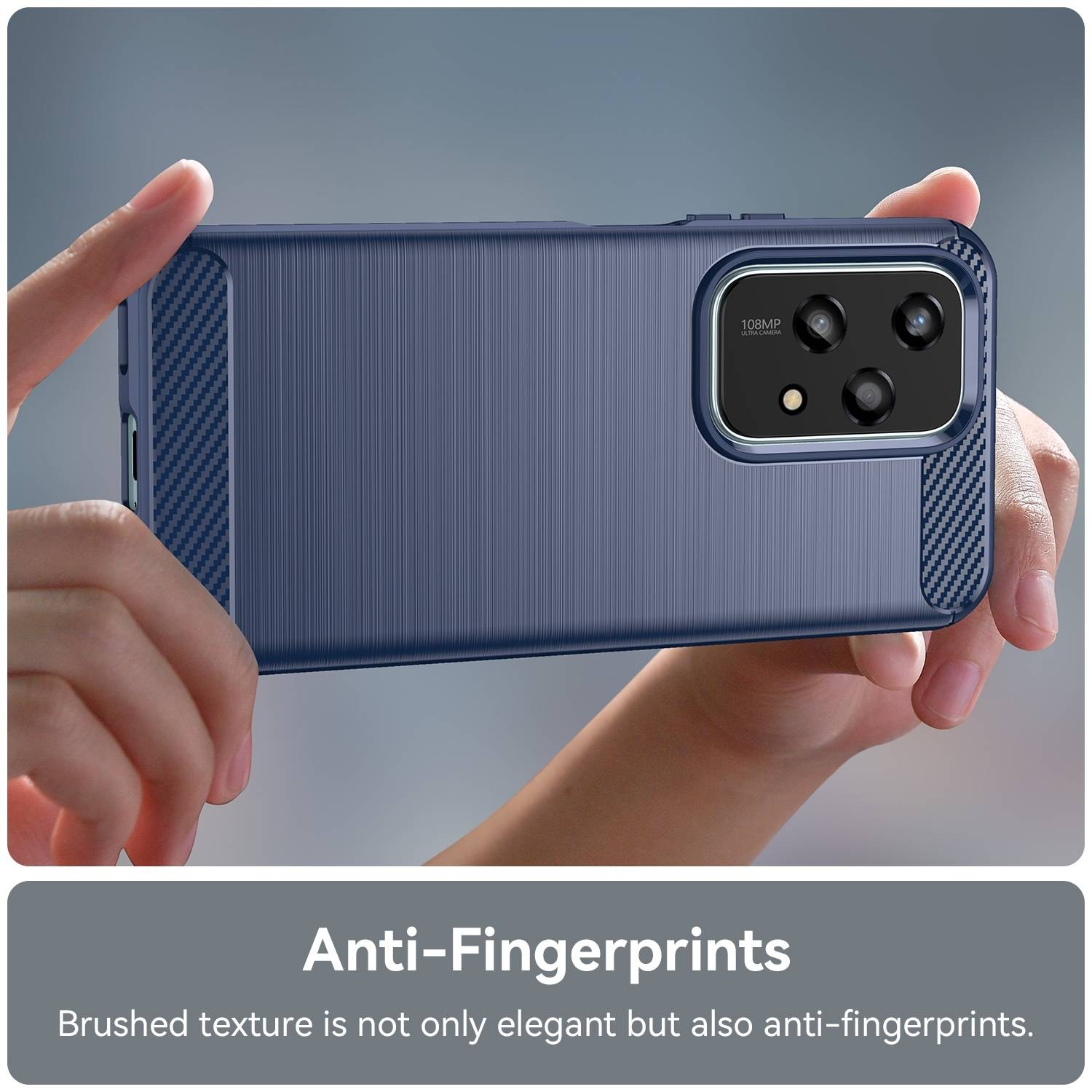 Für Honor 200 Lite Schock Carbon Textur TPU Handy Hülle Case Blau