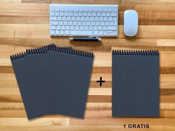 A 4 Notizblock - Set, 3+1 gratis, Luxury 80 Seiten BLAU NEW LAPISLAZULI GLITTER-OPTIK, blanko