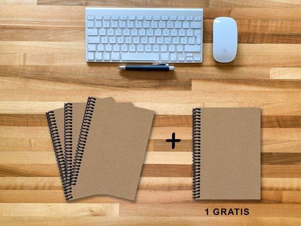 A 5 Notizbuch - Set, 3+1 gratis, Luxury 80 Seiten MUSKAT Designerecycling, to do