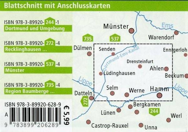 Südliches Münsterland 1 : 50 000 Rad- und Wanderkarte