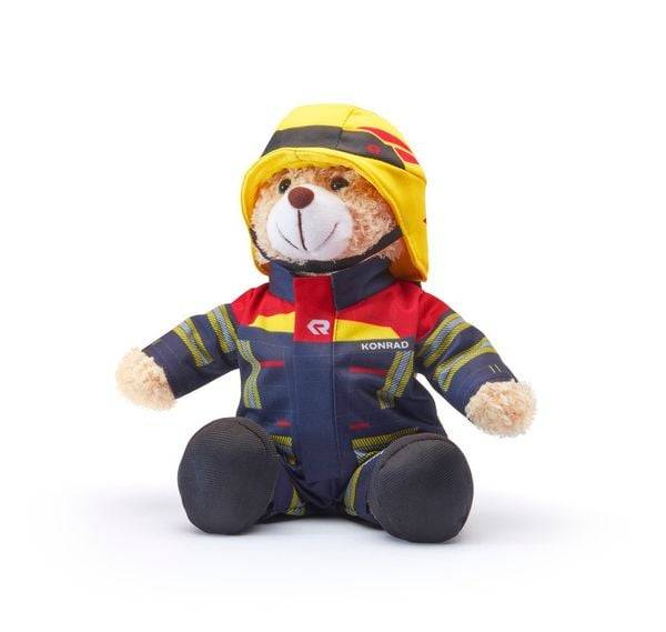Simba 108101001 - Rosenbauer, Feuerwehrmann Konrad, Plüschbär, Traumabär, Teddy, 30 cm