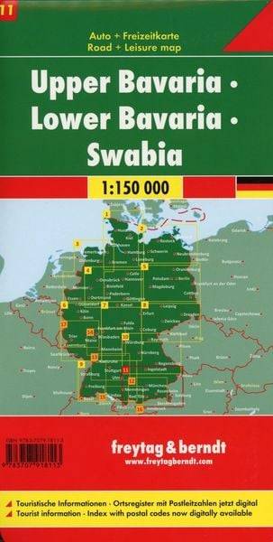 Oberbayern - Niederbayern - Schwaben, Autokarte 1:150 000, Blatt 11